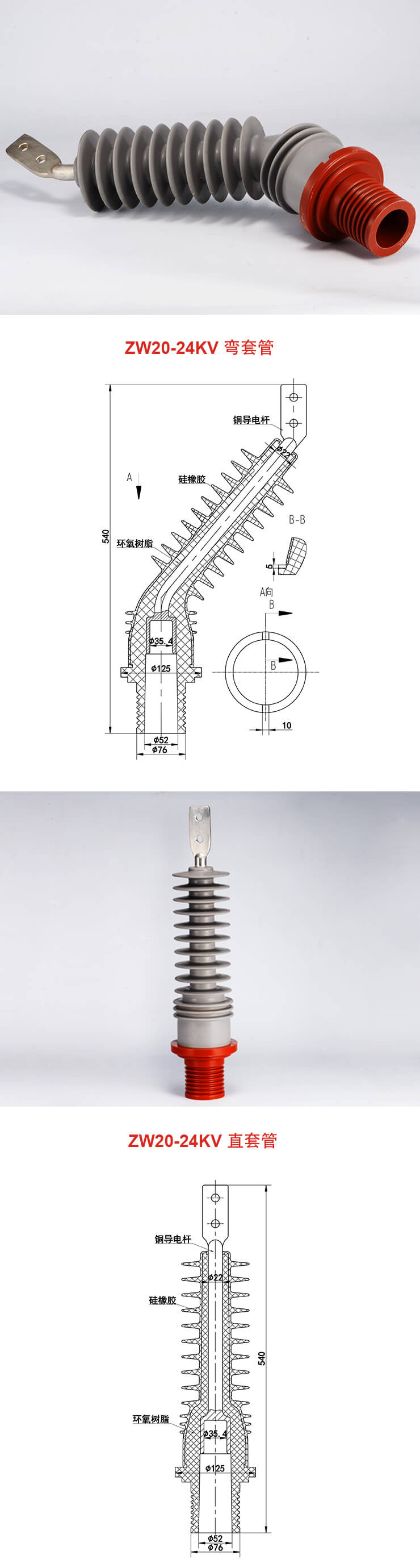 ZW20-24KV 直、彎套管